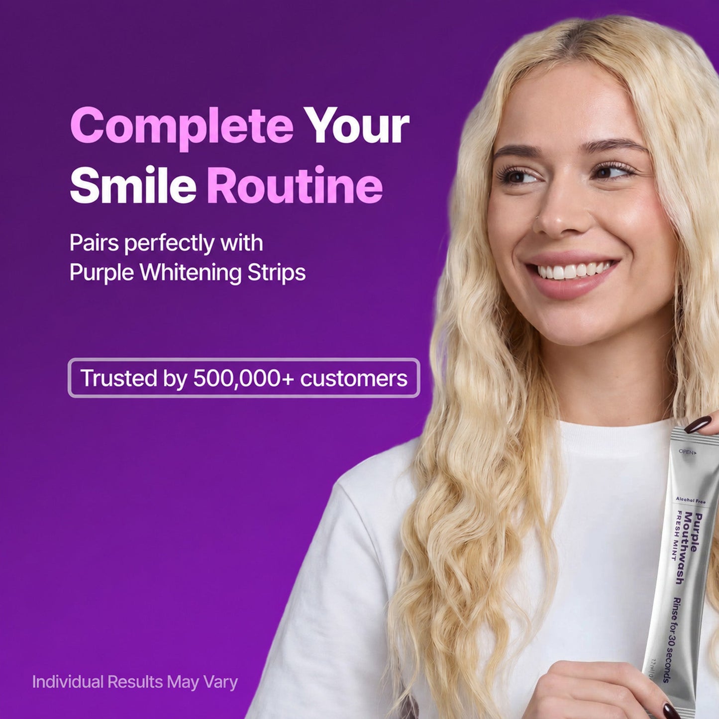 ✨Silvunce®Purple Mouthwash - Sachets 20 Pack - Peroxide-Free - Alcohol Free - Vegan Mint