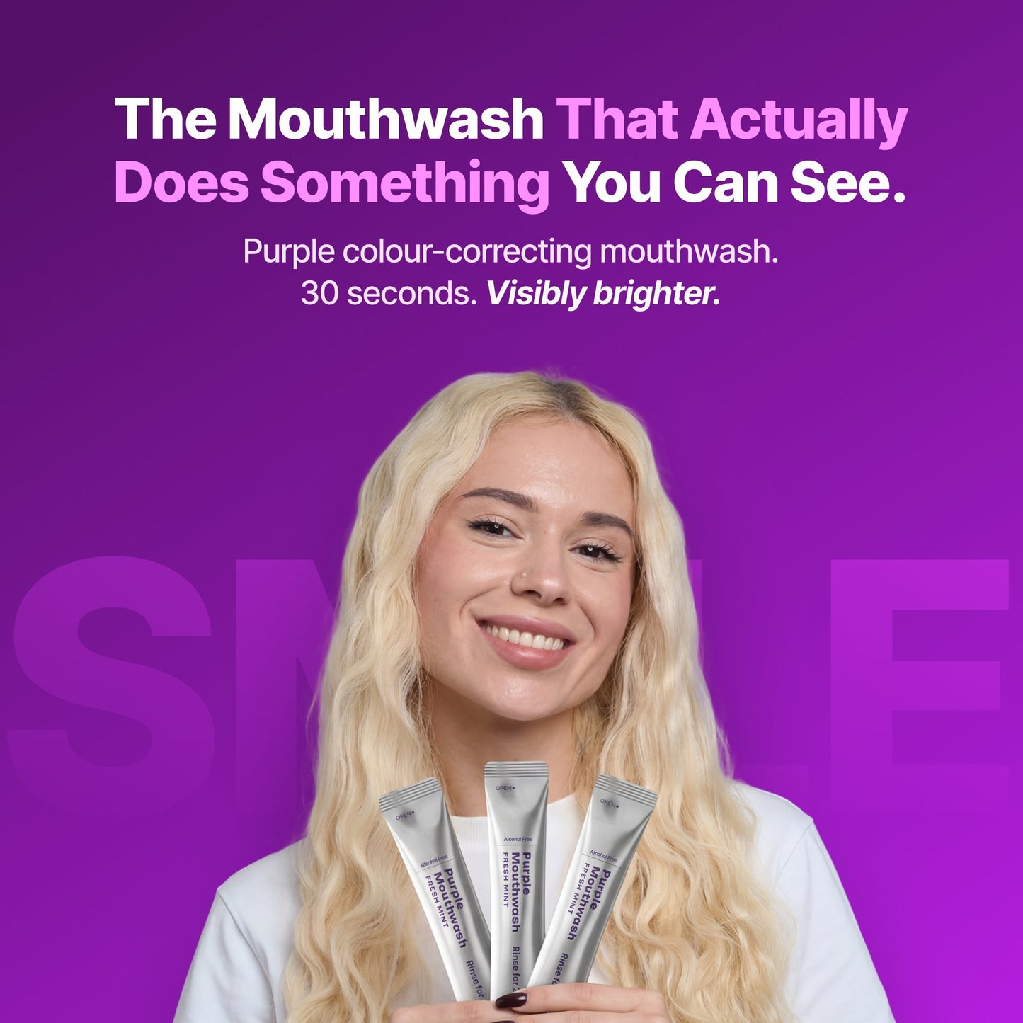 ✨Silvunce®Purple Mouthwash - Sachets 20 Pack - Peroxide-Free - Alcohol Free - Vegan Mint