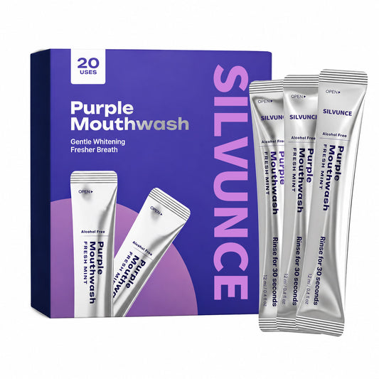 ✨Silvunce®Purple Mouthwash - Sachets 20 Pack - Peroxide-Free - Alcohol Free - Vegan Mint
