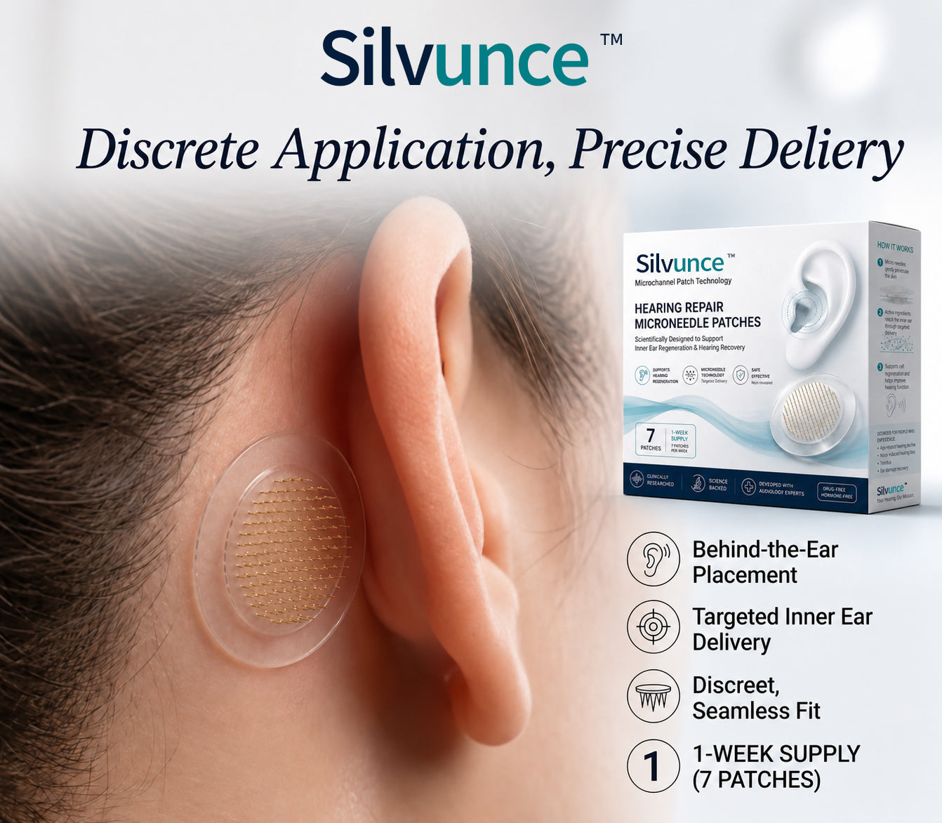 Silvunce™ Hearing Microneedle Patches